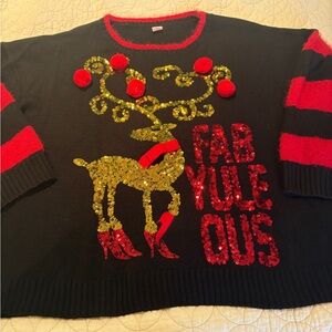 ~BOGO~ Festive Reindeer Sequin Sweater